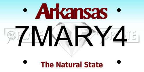 7MARY4 Arkansas License Plate