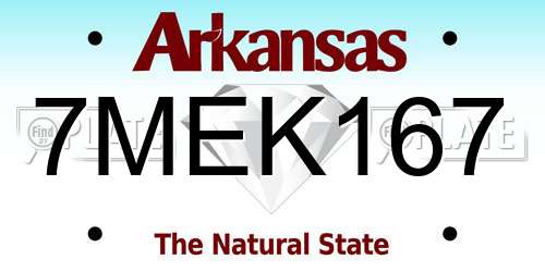 7MEK167 Arkansas License Plate