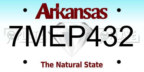 7MEP432 Arkansas License Plate