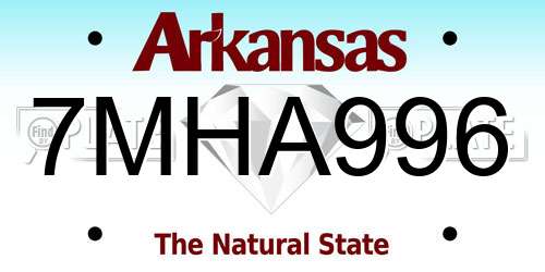 7MHA996 Arkansas License Plate
