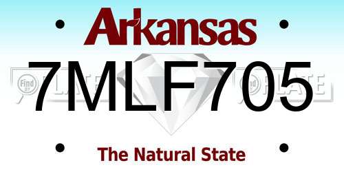 7MLF705 Arkansas License Plate
