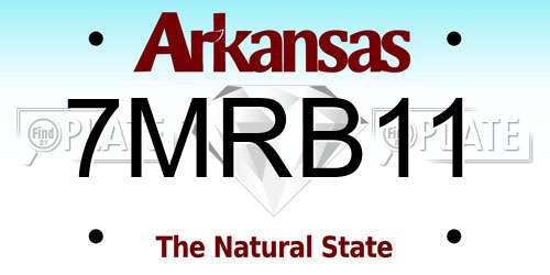 7MRB11 Arkansas License Plate