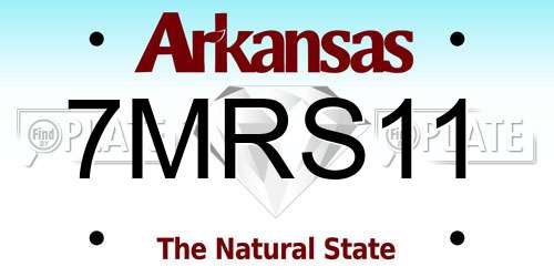 7MRS11 Arkansas License Plate