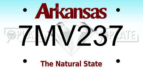 7MV237 Arkansas License Plate