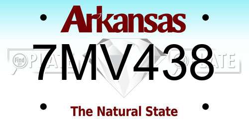 7MV438 Arkansas License Plate
