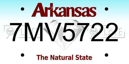 7MV5722 Arkansas License Plate