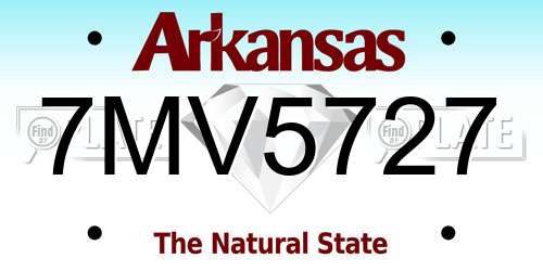 7MV5727 Arkansas License Plate