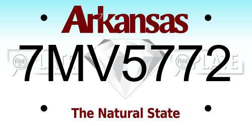 7MV5772 Arkansas License Plate