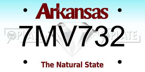 7MV732 Arkansas License Plate