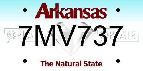 7MV737 Arkansas License Plate