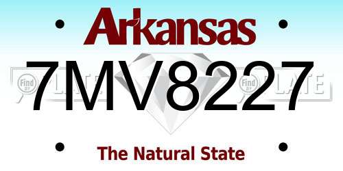7MV8227 Arkansas License Plate