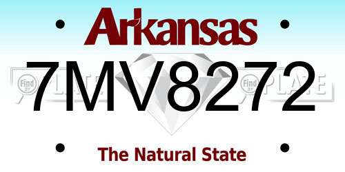 7MV8272 Arkansas License Plate