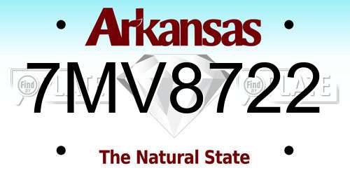 7MV8722 Arkansas License Plate