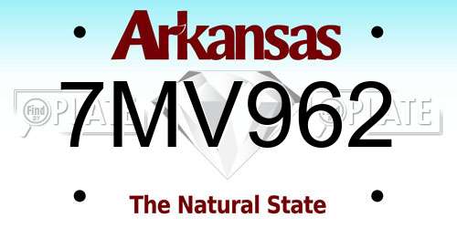 7MV962 Arkansas License Plate