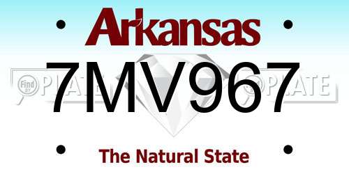 7MV967 Arkansas License Plate