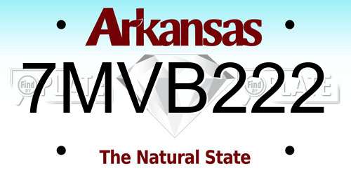 7MVB222 Arkansas License Plate