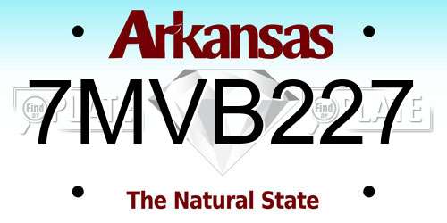 7MVB227 Arkansas License Plate