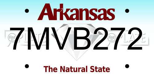 7MVB272 Arkansas License Plate