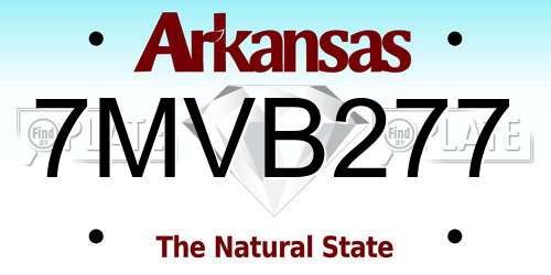 7MVB277 Arkansas License Plate