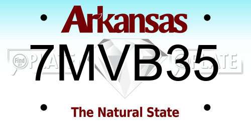 7MVB35 Arkansas License Plate
