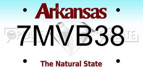7MVB38 Arkansas License Plate