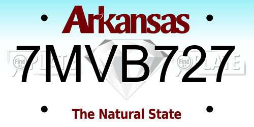 7MVB727 Arkansas License Plate