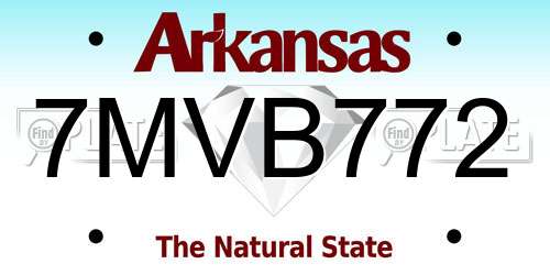 7MVB772 Arkansas License Plate
