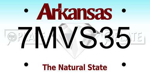 7MVS35 Arkansas License Plate