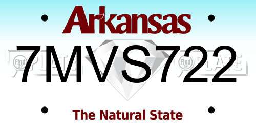 7MVS722 Arkansas License Plate