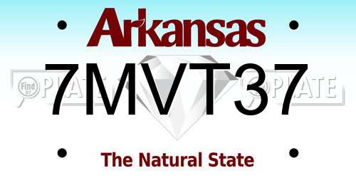 7MVT37 Arkansas License Plate