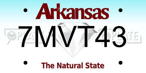 7MVT43 Arkansas License Plate