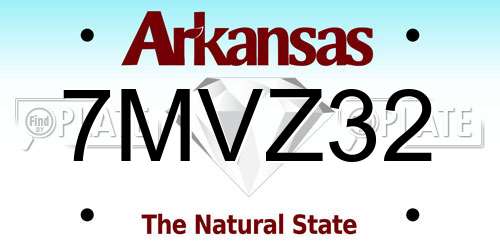 7MVZ32 Arkansas License Plate