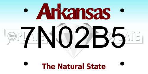 7N02B5 Arkansas License Plate