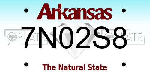 7N02S8 Arkansas License Plate