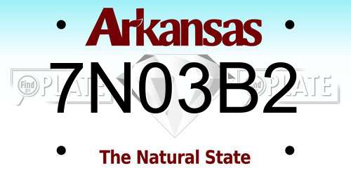 7N03B2 Arkansas License Plate