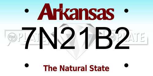 7N21B2 Arkansas License Plate