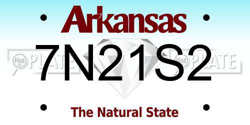 7N21S2 Arkansas License Plate