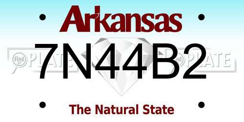 7N44B2 Arkansas License Plate