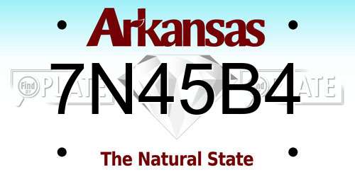 7N45B4 Arkansas License Plate