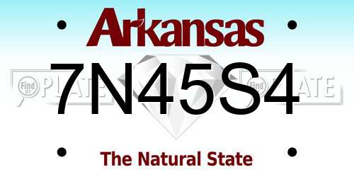 7N45S4 Arkansas License Plate