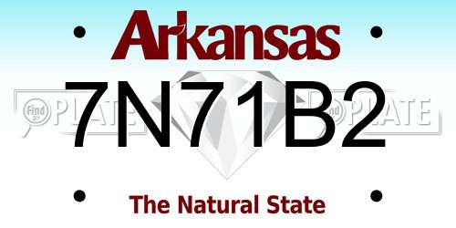 7N71B2 Arkansas License Plate