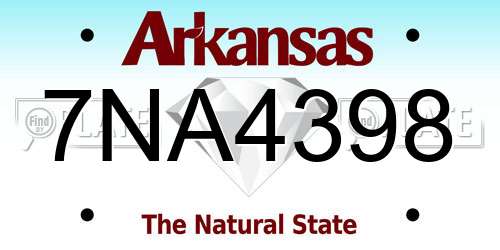 7NA4398 Arkansas License Plate
