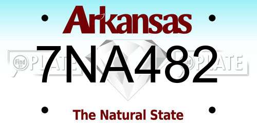 7NA482 Arkansas License Plate