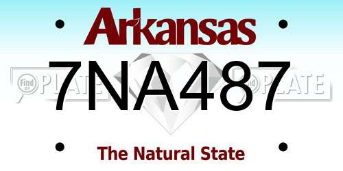 7NA487 Arkansas License Plate