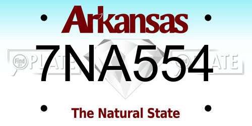 7NA554 Arkansas License Plate