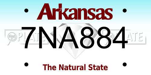 7NA884 Arkansas License Plate