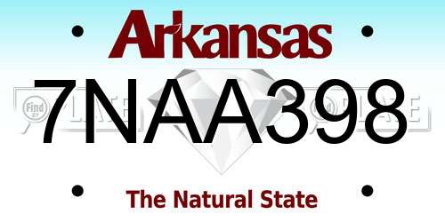 7NAA398 Arkansas License Plate