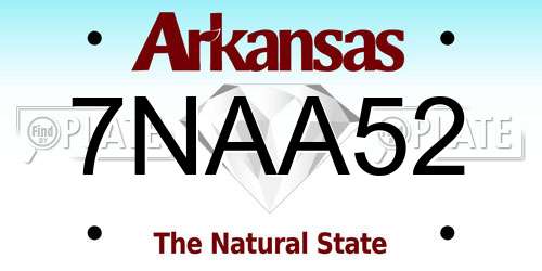 7NAA52 Arkansas License Plate