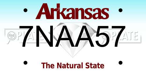 7NAA57 Arkansas License Plate