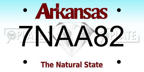 7NAA82 Arkansas License Plate